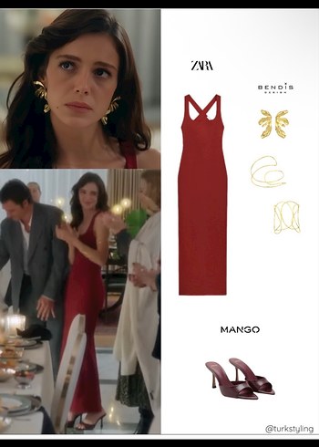 Zara Kirmizi Maxi Elbise