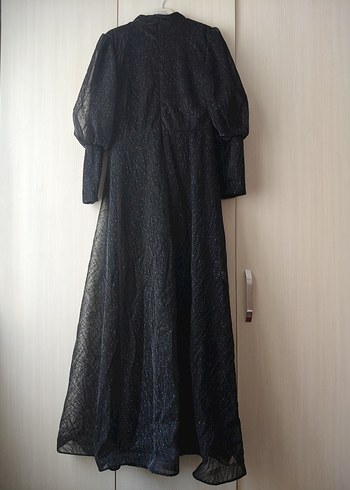 Siyah Simli Tesettür Elbise - Görsel 2