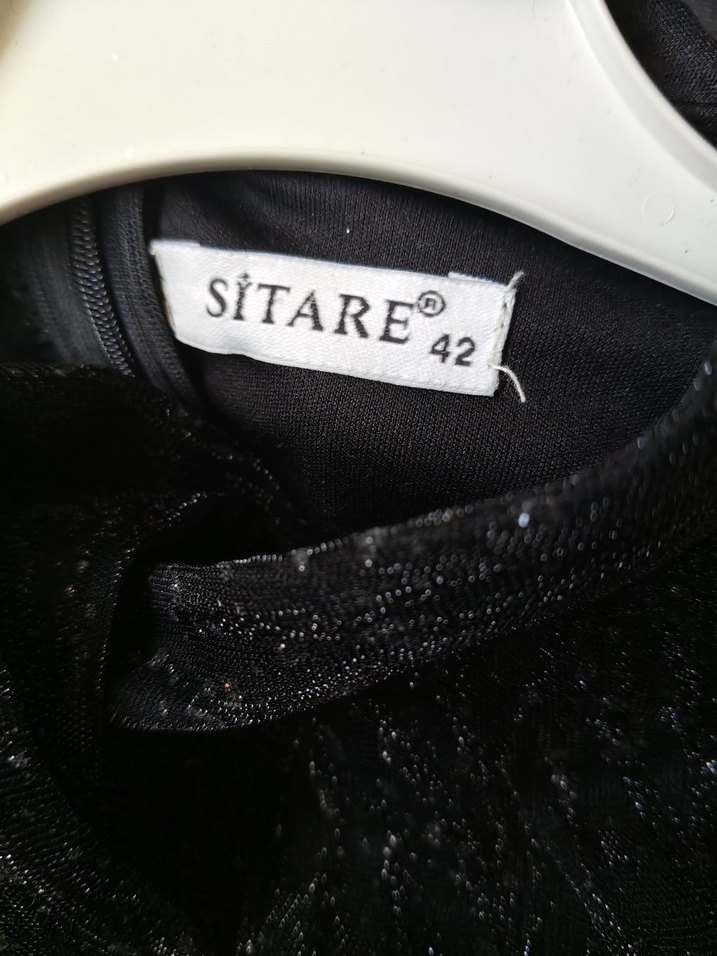 Siyah Simli Tesettür Elbise - Görsel 5