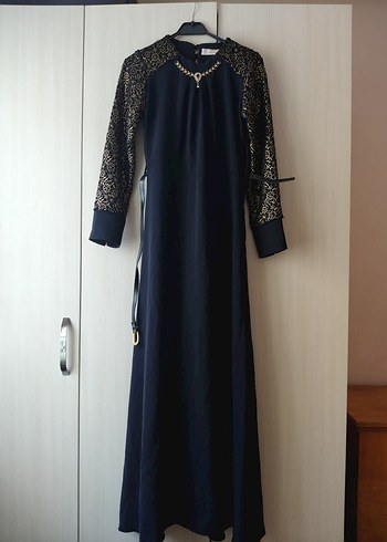 Abiye Lacivert Tesettür Elbise - Görsel 3