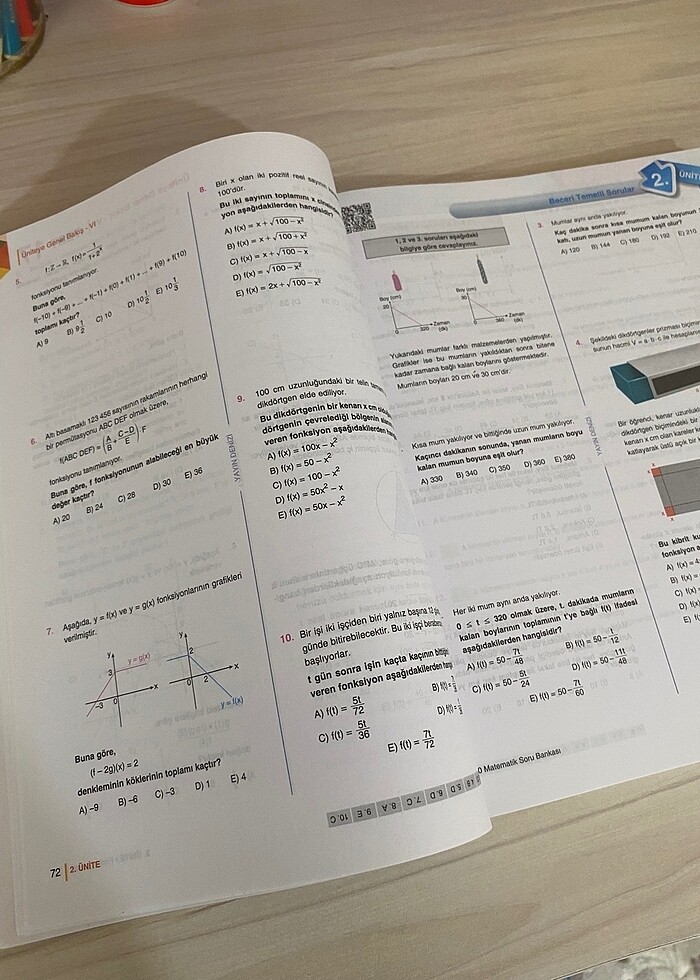 10. Sınıf matematik test kitabı - Görsel 4