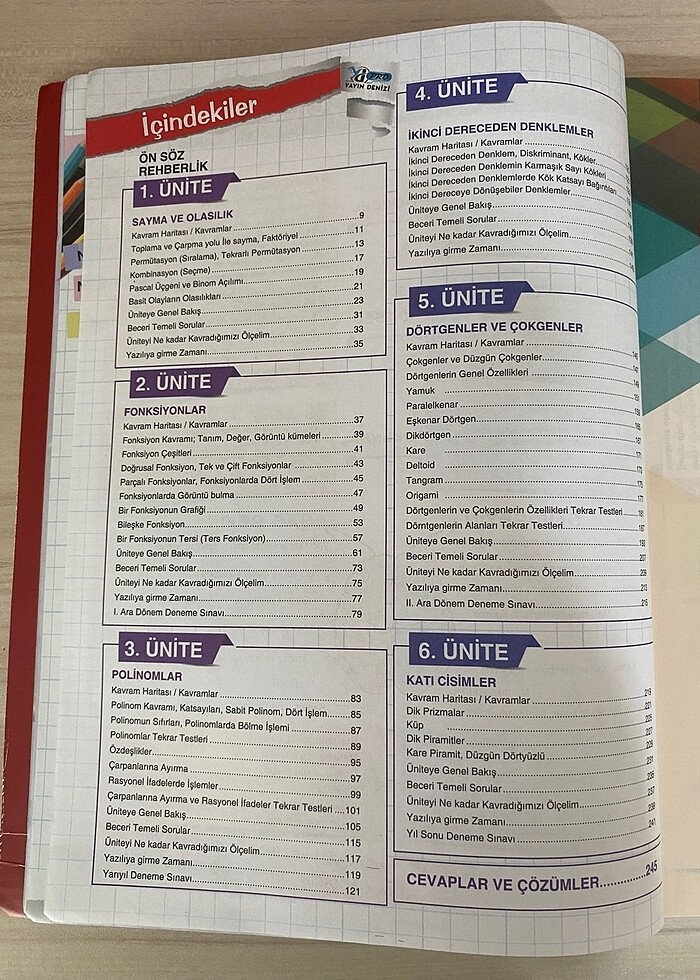10. Sınıf matematik test kitabı - Görsel 2