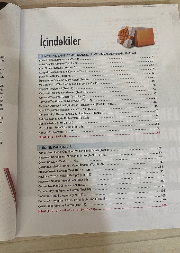 10. Sınıf kimya ve fizik test kitabı - Görsel 3