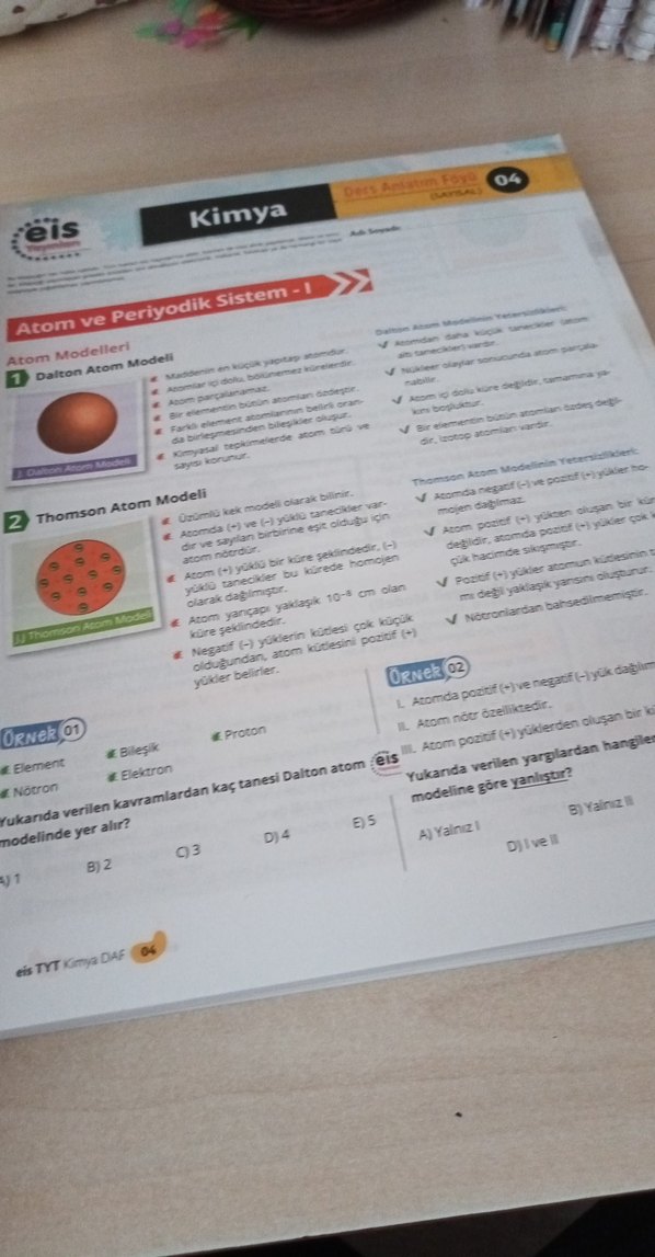 EIS Kimya Ders Anlatım Föyü TYT Hazırlık - Görsel 2