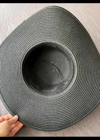 Zara Gri Bohem Şapka Siyah Fiyonk Detaylı