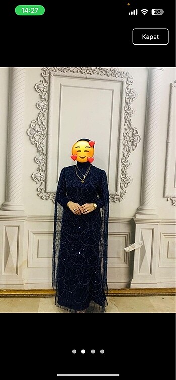 Tesettğr taşlı abiye