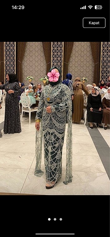 Tesettğr taşlı abiye