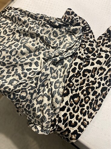 s Beden Leoparlı pijama takımı