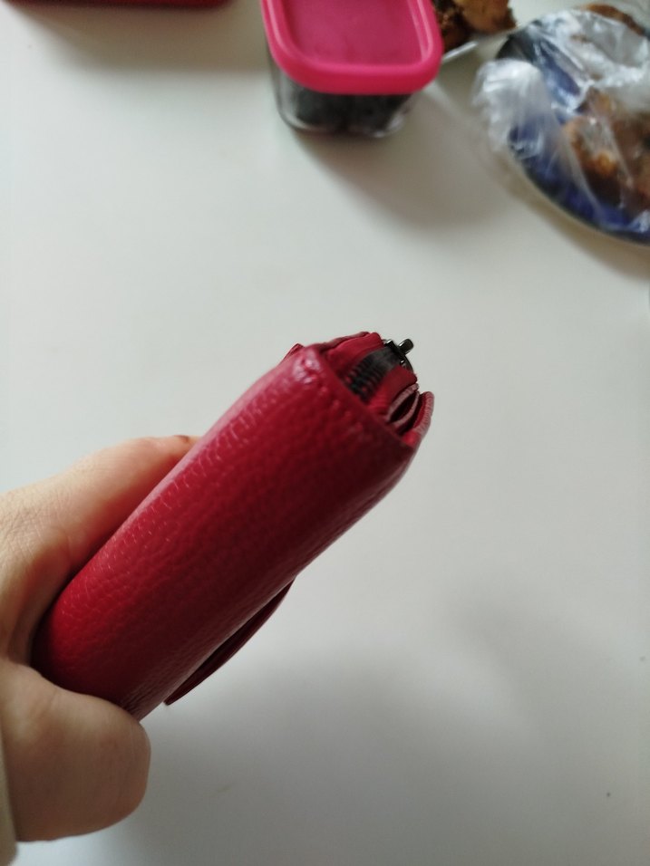 hiç kullanılmadı Kadın hakiki deri Cüzdanı - Görsel 5