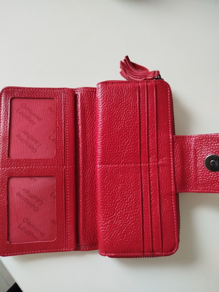 hiç kullanılmadı Kadın hakiki deri Cüzdanı - Görsel 3