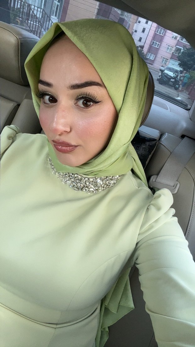 Kadın Pastel Haki Dökümlü abiye şal dahil - Görsel 2