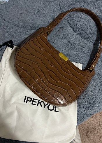 Kahverengi Deri Yılan Desenli Kadın Çanta - Görsel 2