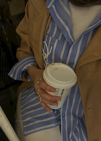 Bej Midi Düğmeli Pamuklu Kadın Gömlek - Görsel 4