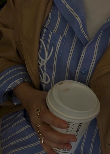 Bej Midi Düğmeli Pamuklu Kadın Gömlek - Görsel 2