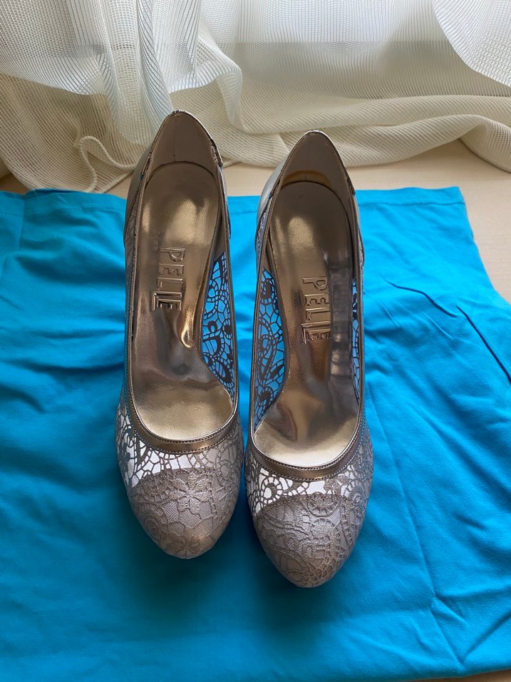 Dantel Detaylı Yüksek Topuklu Kadın Abiye Ayakkabı - Görsel 2