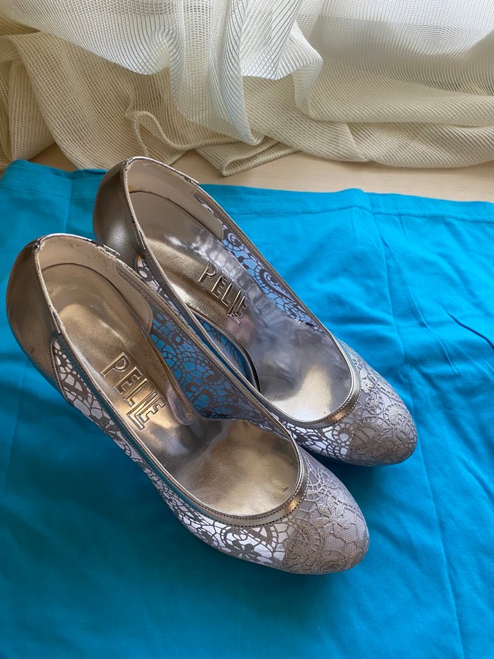 Dantel Detaylı Yüksek Topuklu Kadın Abiye Ayakkabı - Görsel 5