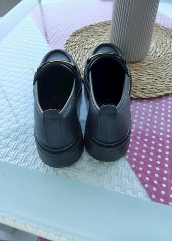 Siyah Tokalı Blok Topuklu Kadın Loafer - Görsel 3