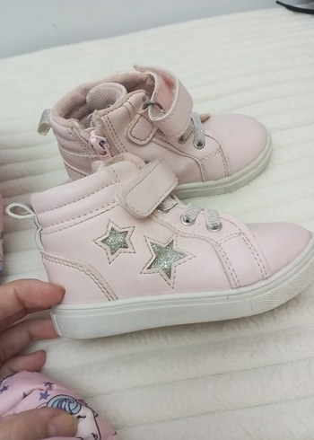 Kız Çocuk Kapüşonlu Pembe Baskılı Mont - Görsel 3