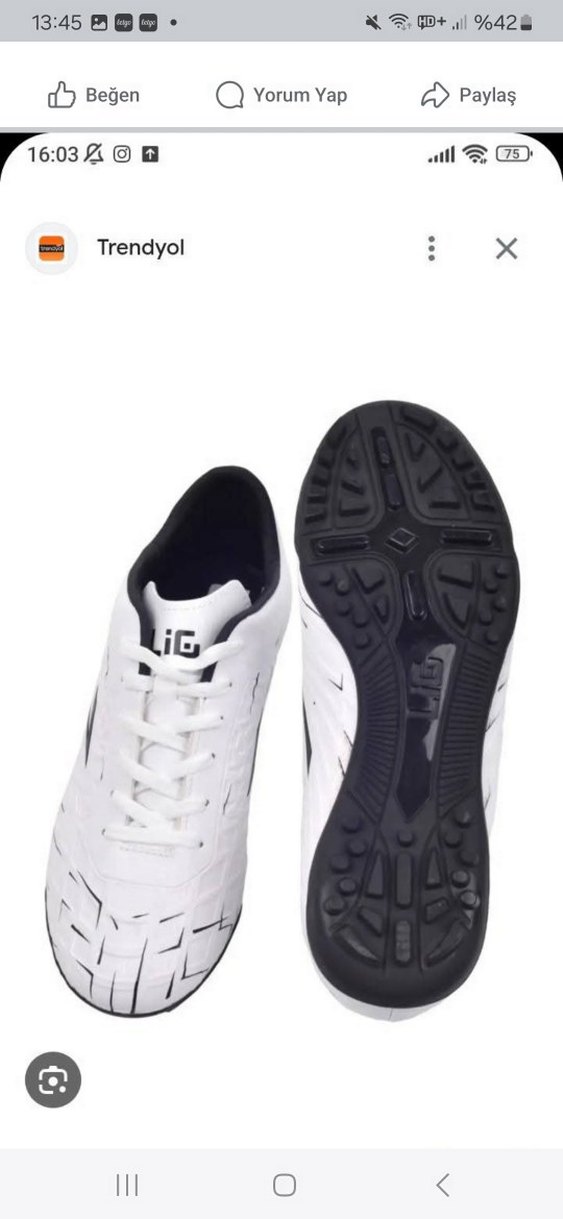 Beyaz Erkek Futbol Ayakkabısı - Görsel 4