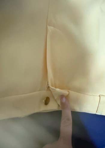 44 Beden sarı Renk Kadın Sarı Pilili Midi Kumaş Pantolon