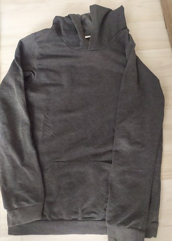 Gri Erkek Sweatshirt Uzun Kollu Salaş Kesim