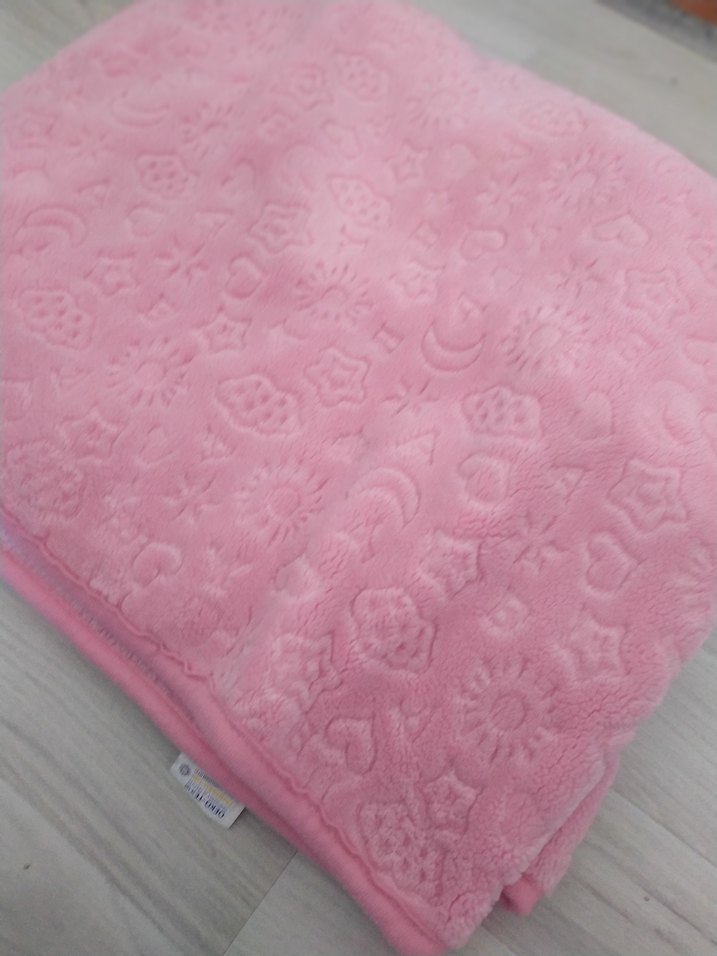 Nakışlı Pembe Çocuk Battaniyesi - Görsel 3