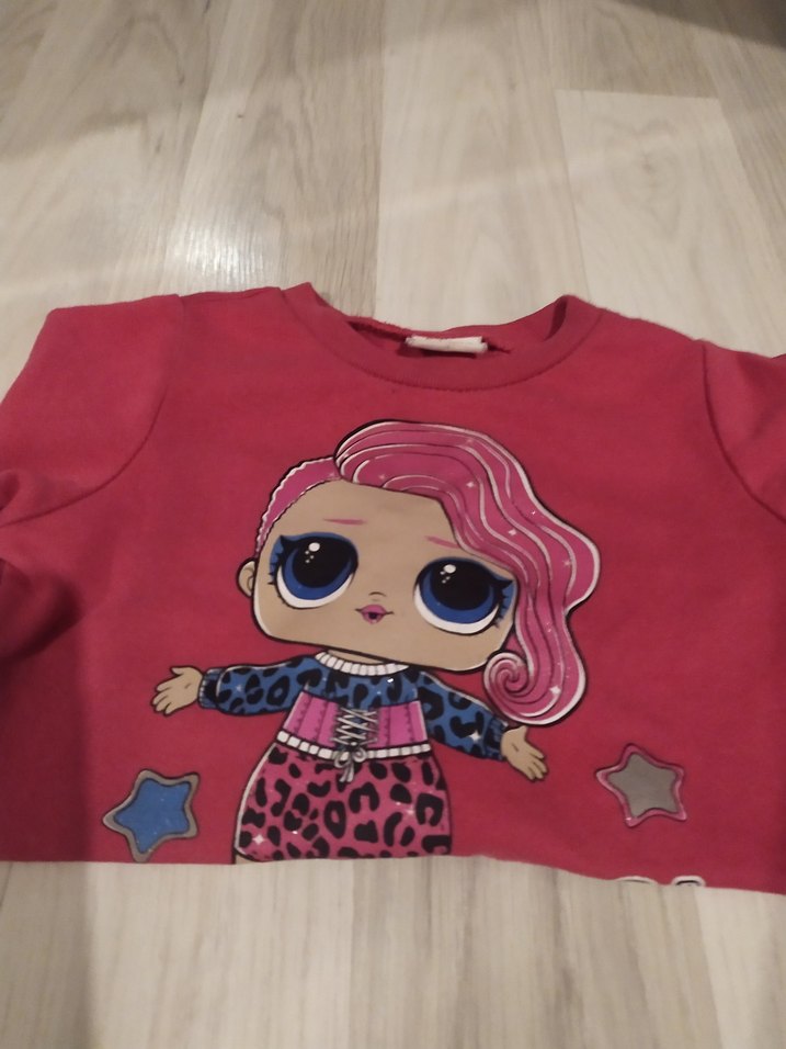 Kız Çocuk Pembe Uzun Kollu Baskılı Tişört - Görsel 3