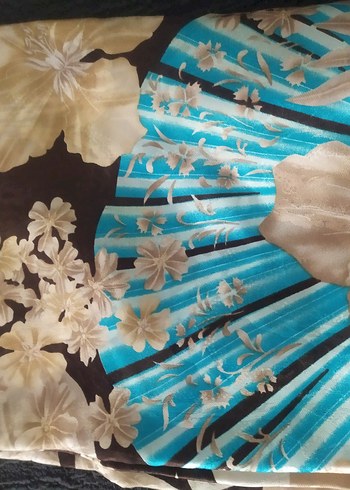 Kahverengi Pileli Kadın İpek Fular - Görsel 2