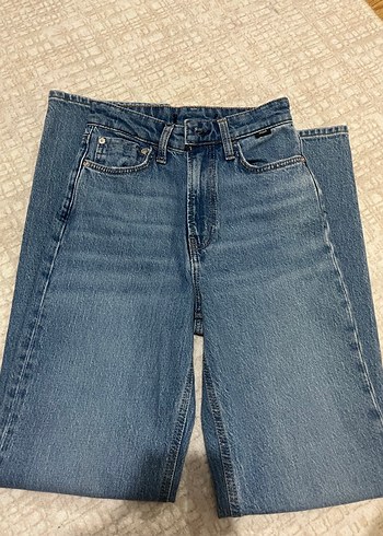 xs Beden mavi Renk Mavi Kadın Regular Fit Midi Kot Pantolon