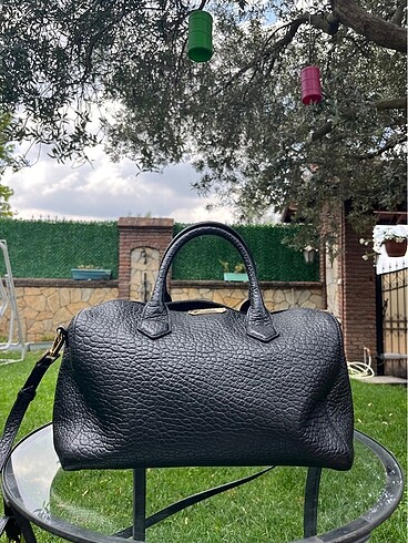 orijinal burberry siyah deri canta