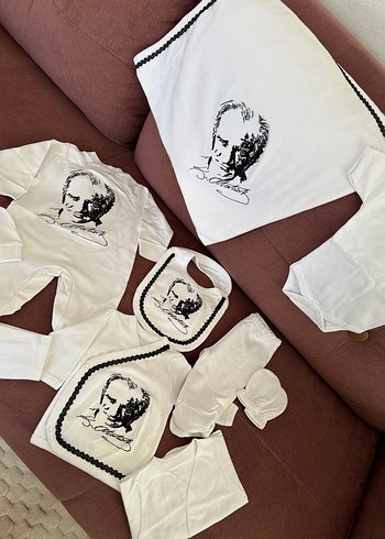 Pamuk Beyaz ATATÜRK Baskılı hastane çıkışı hiç Kullanılmadı - Görsel 5