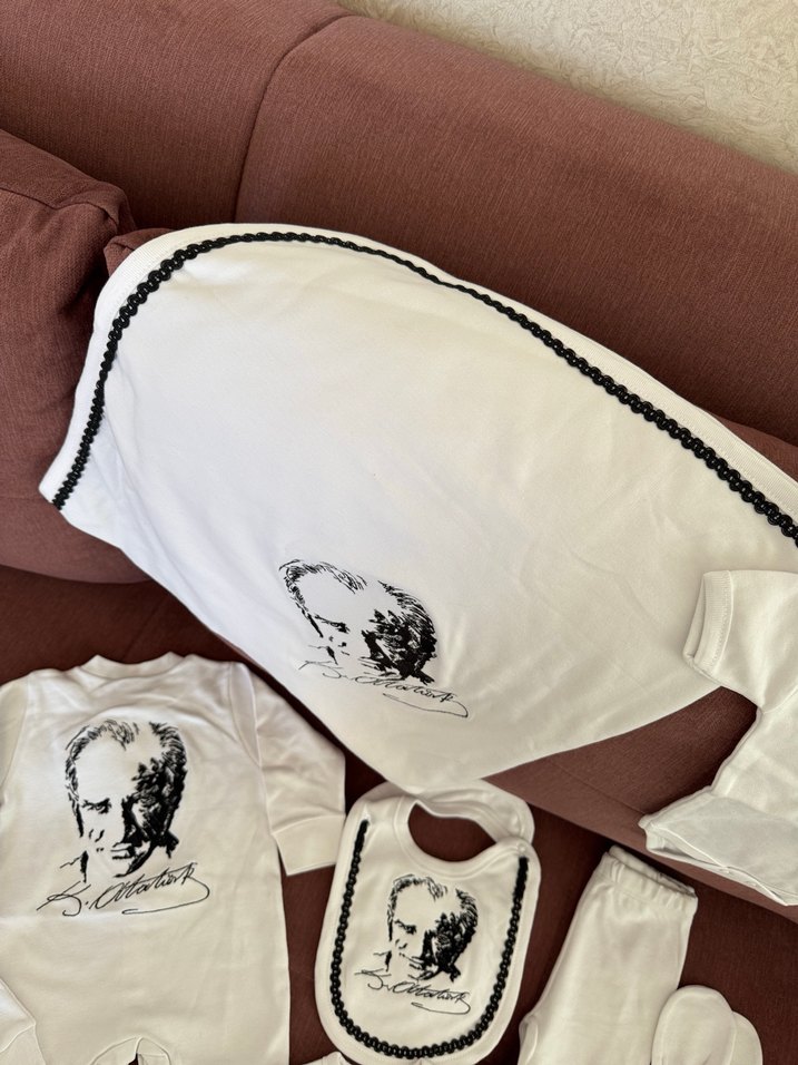 Pamuk Beyaz ATATÜRK Baskılı hastane çıkışı hiç Kullanılmadı - Görsel 4