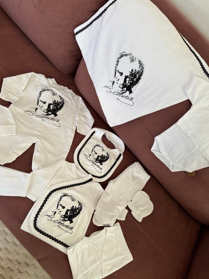 Pamuk Beyaz ATATÜRK Baskılı hastane çıkışı hiç Kullanılmadı - Görsel 5