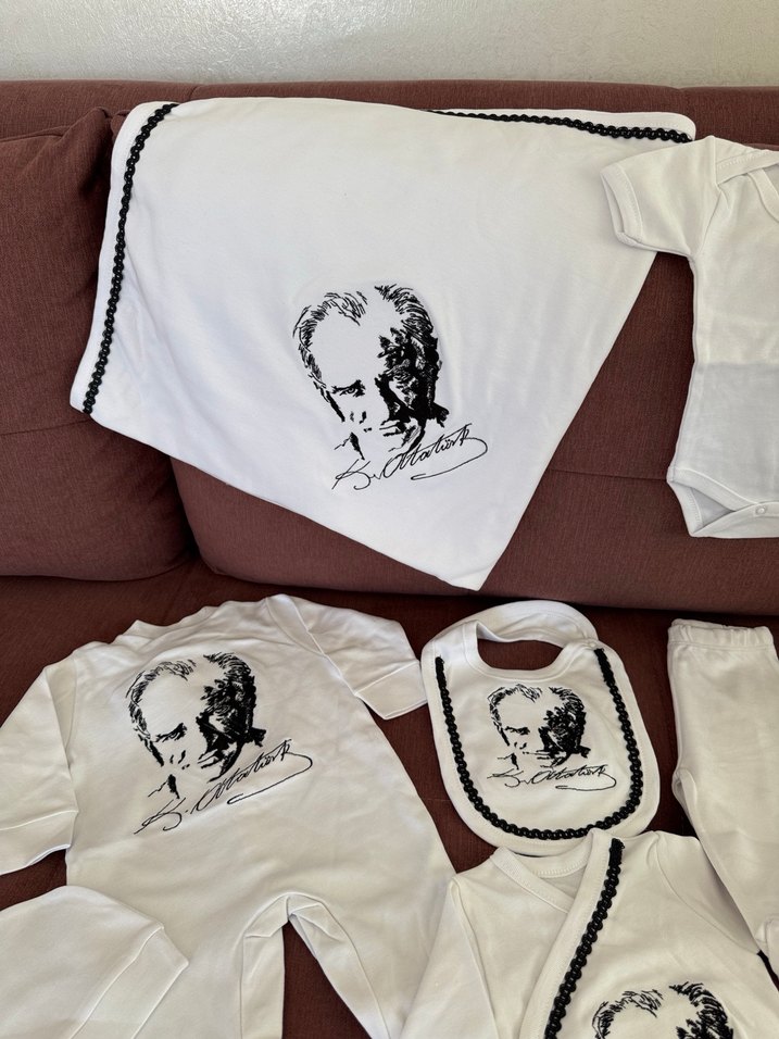 Pamuk Beyaz ATATÜRK Baskılı hastane çıkışı hiç Kullanılmadı - Görsel 3