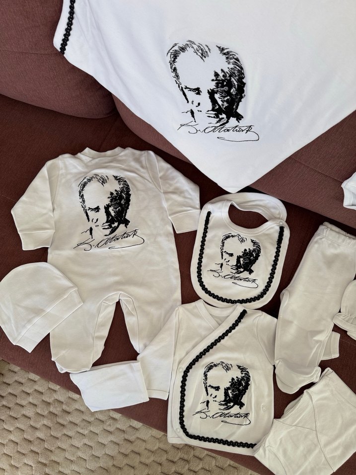 Pamuk Beyaz ATATÜRK Baskılı hastane çıkışı hiç Kullanılmadı - Görsel 2