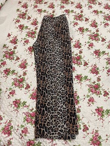 Leopar kot pantolon koton