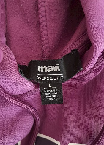 Mavi Mavi Baskılı Mor Kapüşonlu Sweatshirt