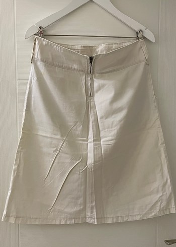 Bohem Bej Keten Midi Etek - Görsel 3