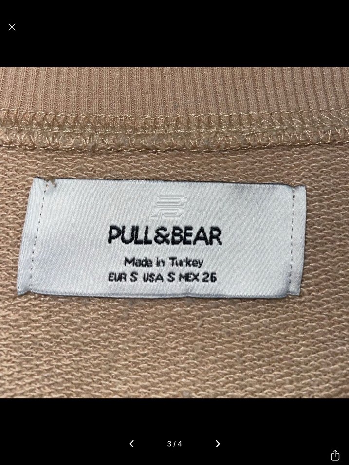 Pull and Bear Pudra Bej Kadın Oversize Sweatshirt - Görsel 3