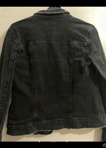 Bershka Sıfır Siyah Kadın Kot Ceket - Görsel 2