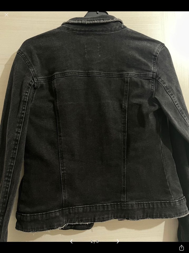 Bershka Sıfır Siyah Kadın Kot Ceket - Görsel 2