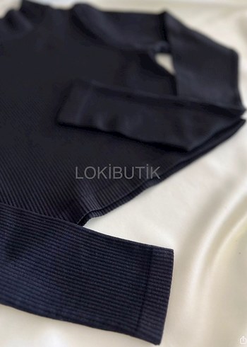 Urban Outfitters Sıfır Siyah Uzun Kollu Crop - Görsel 3