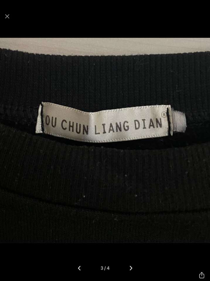 Siyah Uzun Kollu Uzaylı Crop Sweatshirt - Görsel 3