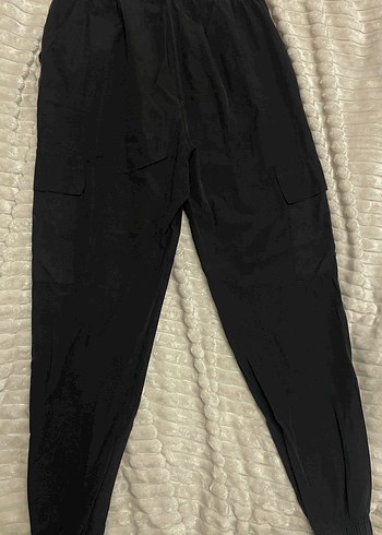 Siyah Kadın Kargo Pantolon Eşofman - Görsel 2