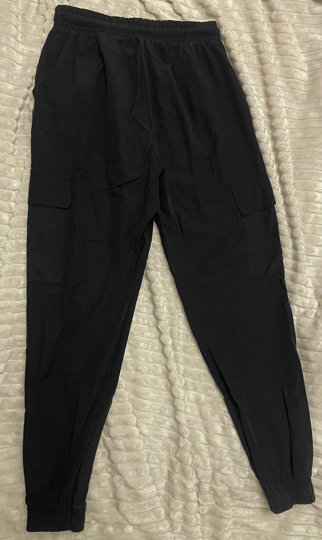 Siyah Kadın Kargo Pantolon Eşofman - Görsel 2