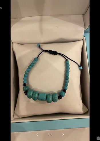 Turkuaz Boncuklu Bohem Bileklik - Görsel 2