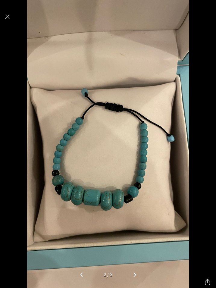 Turkuaz Boncuklu Bohem Bileklik - Görsel 2