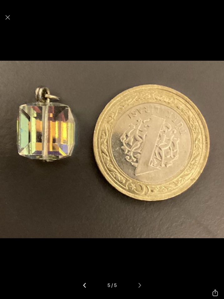 Kristal Küp Kesim Şık Kolye Ucu - Görsel 5