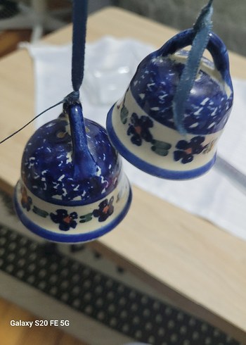Beden çeşitli Renk Mavi Çiçek Desenli porselen Çan Seti