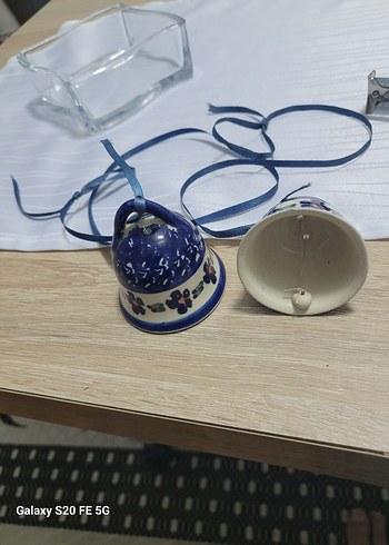 Mavi Çiçek Desenli porselen Çan Seti
